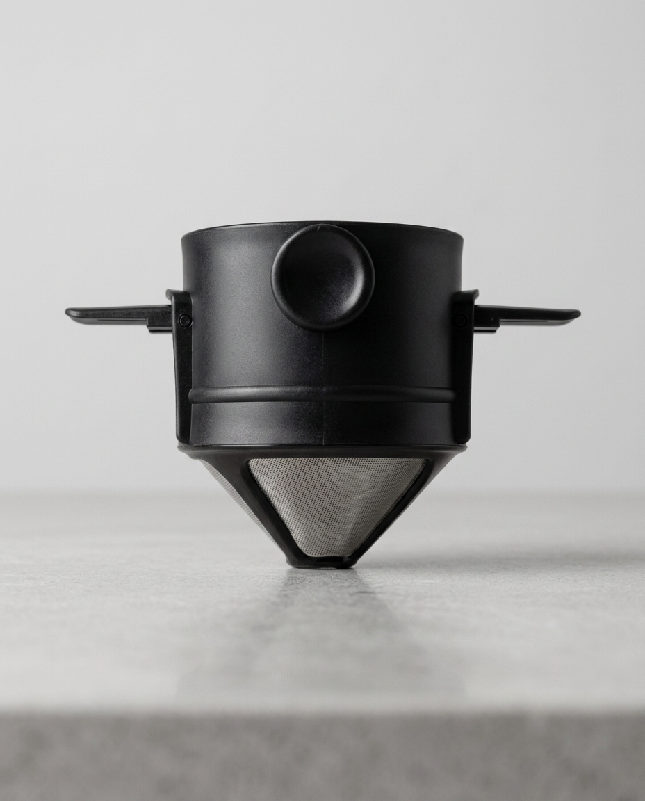 Filtre à Café Portable et Pliable – Édition Réutilisable La Tasse Noire