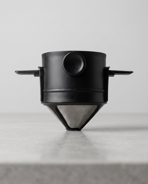 Portable and Foldable Coffee Filter – Reusable Black Mug Edition